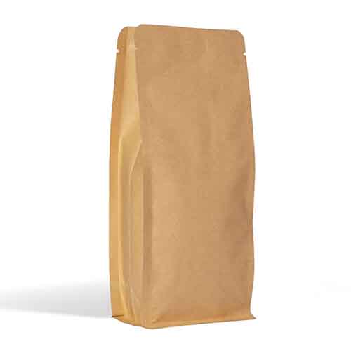 Brown flat bottom pouch without zipper
