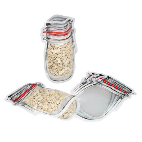 Clear jar shaped pouches