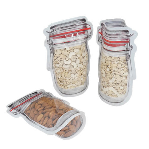 Clear jar shaped pouches