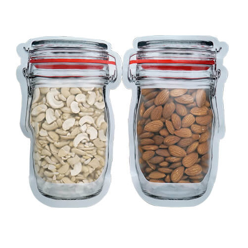 Frosted jar shaped pouches