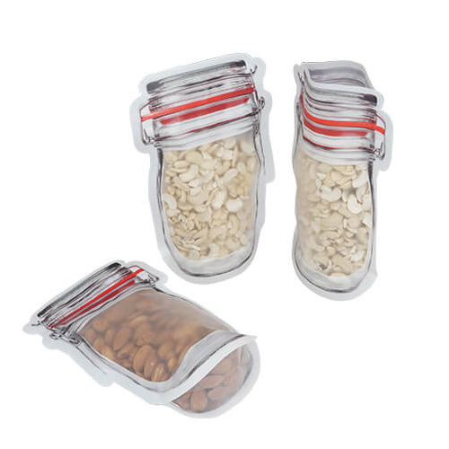 Frosted jar shaped pouches